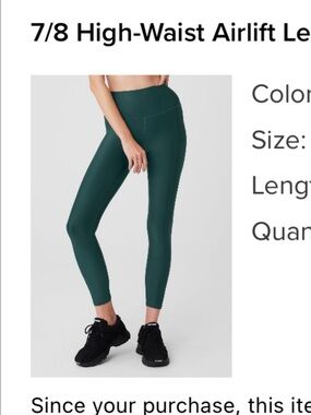 Alo yoga 7/8 High-Waist Airlift Legging - Midnight Green